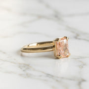 1.51 CT Pink Radiant Double Prong Ring, Pink Radiant Lab Grown Diamond Ring, Radiant Solitaire Ring For Women, Proposal Ring, Wedding Gift